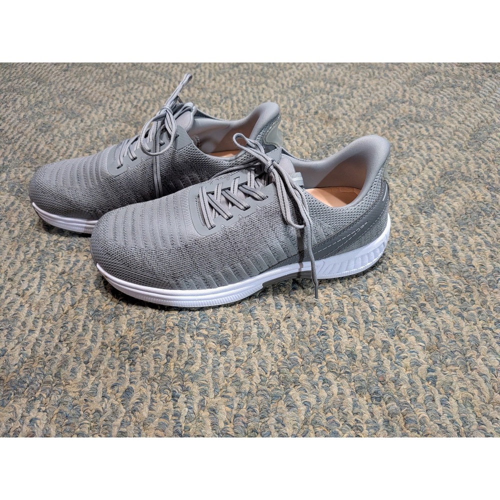 Orthofeet 20013 Coral Grey Stretch Knit Sneakers Mens 8 2E Wide Slip Resistant